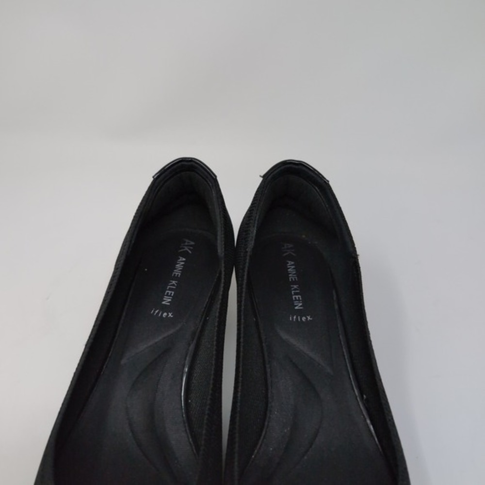 Anne Klein Pumps Black Knit Pointed Toe Block Heel Womens‎ Size 9 - Picture 7 of 8